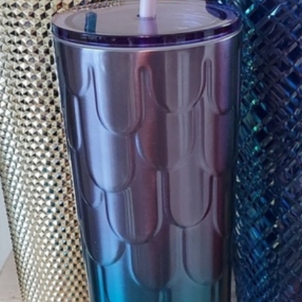 Starbucks 24oz 2022 Spring Purple Twilight Ombre Mermaid Scales Stainless NEW!